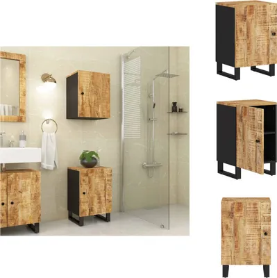 Produktbild von vidaXL Badschrank 38x33x58 cm Massivholz Mango -  Badezimmermöbel-Sets