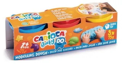 Produktbild von Carioca 43179, Knetmasse, Blau, Rot, Gelb, Kind, 3 Stück(e), 3 Farben, 1 Jahr(e)