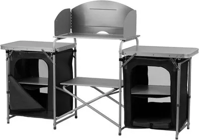 Zdjęcie produktu dla szafa kempingowa - Złożenie kuchni - Kuchnia na zewnątrz - z siecią komara - 171 x 48 x 111 cm - Khaki