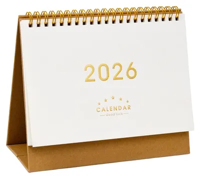 Produktbild von Tischkalender 2026 im Retro-Stil, dickes Papier, Zeitmanagement-Planer, Homeoffice, Schule, Tagesplaner