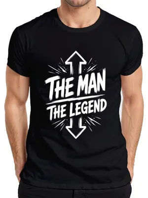 Produktbild von The Man The Legend Vatertag Papa Geschenk Geburtstag Sarkasmus Herren T-Shirt, Schwarz, 3XL
