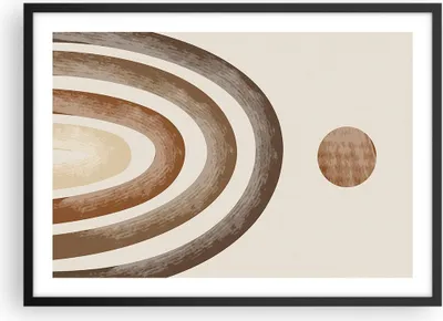 Produktbild von Gerahmtes Poster - Schwarzer Rahmen - Stück geometrisch Boho - 70x50 cm - Wand Bild - Wanddeko - Wandbilder - Kunstposter - Wandposter - Bilderrahmen - Bilder - Kunstdruck - P2BAA70x50-4841