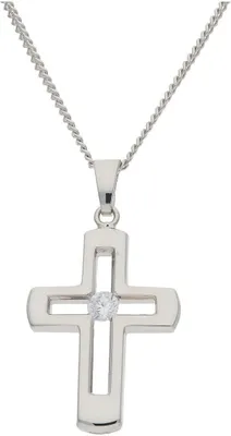 Produktbild von JuwelmaLux Anhänger 925/000 Sterling Silber Kreuz mit Zirkonia JL30-02-3643