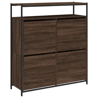 Immagine prodotto di Scarpiera 4 Cassetti Ribaltabili Rovere Marrone 100x34x112 cm