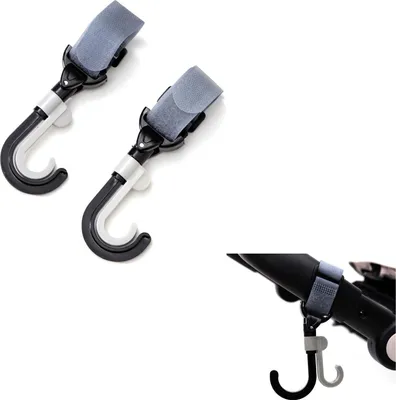 Produktbild von Cangaroo Kinderwagen-Universalhaken Hookey 1606 Selbstverschluss 2er-Set bis 3kgs schwarz