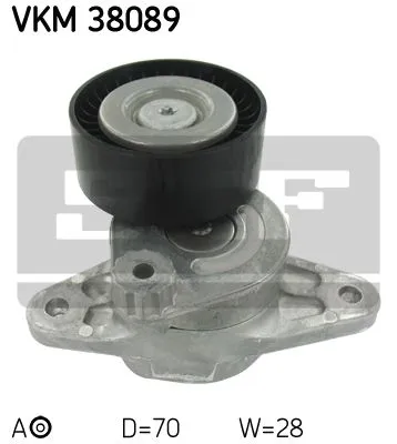 Produktbild von SKF VKM 38089 Spannrolle Keilrippenriemen passend für MERCEDES-BENZ E-Klasse Limousine (W211) M-Klasse (W163) G-Klasse SUV (W463) S-Klasse Limousine