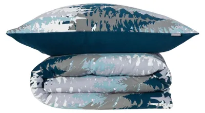 Produktbild von SCHIESSER Bettwäscheset Smilla | Winterprint | Feinbiber | 2-teilig | 100% Baumwolle | Kuschelweich | YKK-Reißverschluss | 135x200 cm + 80x80 cm | Petrol