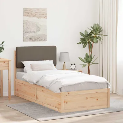 Image de Maison Exclusive - Sommier avec tête de lit rembourrée Taupe 100 x 200 cm