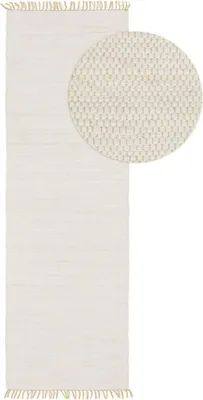 Zdjęcie produktu dla benuta bawełniany dywan Tom Kremowy 80x300 cm bieżnik skandynawski dywan do salonu bawełna prostokątny