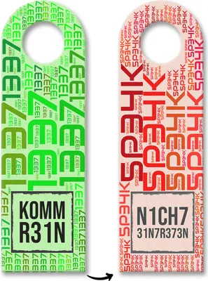 Produktbild von Türhänger Komm Rein - Nicht Eintreten 1337 5P34K Leet Speak Türhänger
