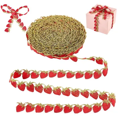 Erdbeer-Band, 13,72 m, 23 mm, rot, Polyester, zum Nähen