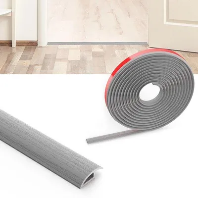 Produktbild von Selbstklebendes PVC Übergangsprofil für Böden - 3 m x 3,5 cm Holzmaserung Grau