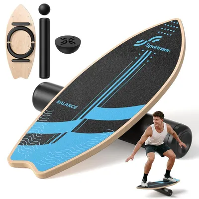 Productafbeelding van Balansbord - Surfbalansbord voor volwassenen - 8-in-1 - Antislip