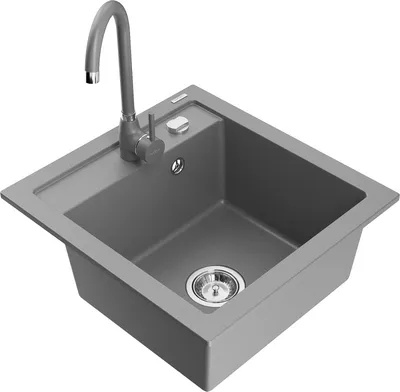 Produktbild von Mexen Vito 1-Becken-Granit-Spüle mit Mischbatterie Telma, Grau - 6503-71-670200-71
