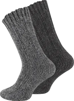 Produktbild von Cotton Prime® Norweger Strick-Socken 2 Paar, Uni 39-42 anthrazit