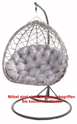 Produktbild von Hängesessel Kissen 130×100 cm – Bequemes Kissen für Hängesessel, Ei-Sessel und Gartenschaukel Grau