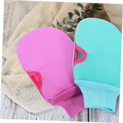Produktbild von 2 Peelinghandschuhe aus Pflanzenfasern für Erwachsene, Duschhandschuhe mit tiefenreinigender Wirkung und reichhaltigem Schaum für Dusche und Bad