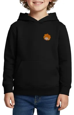 Produktbild von Spreadshirt Pumuckl Stickdesign Kinder Premium Hoodie, 158/164 (12 Jahre), Schwarz