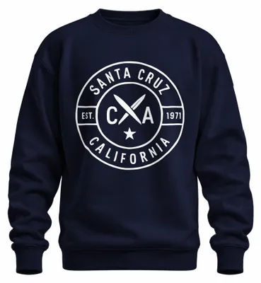 Immagine prodotto di Santa Cruz California Surfbrett Surfen Surfer Vintage Strand 1971 Unisex Felpa Pullover, Navy, L