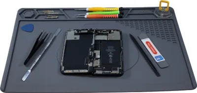 Produktbild von MMOBIEL Reparatur- und Lötmatte Silikon - 29x40 cm – Hitzebeständig 500°C – Grau