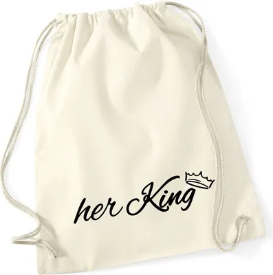 Produktbild von Huuraa Turnbeutel her King Krone 12 Liter Natural Baumwolle Rucksack Geschenkidee