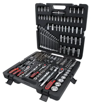 Productafbeelding van KS Tools 1/4", 3/8" en 1/2" CHROMEplus doppelmaatsleutelset (216-delig)