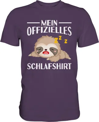 Produktbild von Offizielles Schlafshirt Nachthemd Schlafanzug Pyjama Faultier T-Shirt – Urban Purple / S