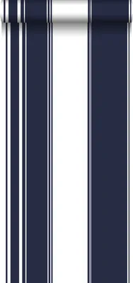 Immagine prodotto di ESTAhome Carta da parati a righe blu navy - 136417 - 53 cm x 10,05 m