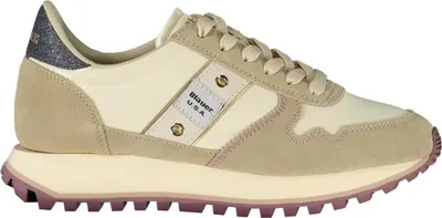 Produktbild von Beige Damensportschuhe mit Kontrastdetails und Logo-Applikation
