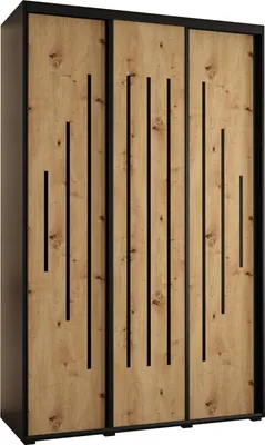 Produktbild von MEBLE KRYSPOL Cannes 12 Schrank mit 3 Schiebetüren - 205,2x160x45 cm - Schwarz Artisan Schwarz