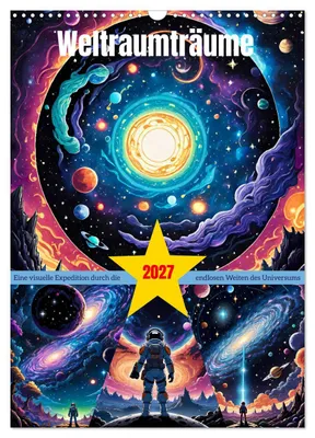 Produktbild von Weltraumträume (Wandkalender 2027 DIN A3 hoch), CALVENDO Monatskalender