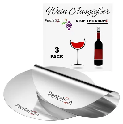 Weinausgießer tropffrei, 3er-Pack, wiederverwendbar, Silber