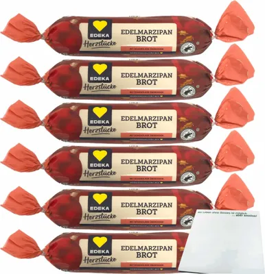 Produktbild von EDEKA Herzstücke Edelmarzipan Brot 6er Pack (6x125g Packung) + usy Block