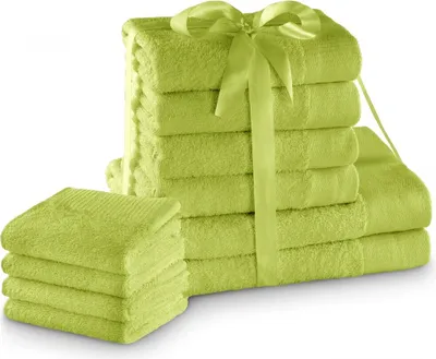 Zdjęcie produktu dla Zestaw ręczników bawełnianych AmeliaHome AMARI 2+4+4 szt. jasnozielony 2*70x140+4*50x100+4*30X50