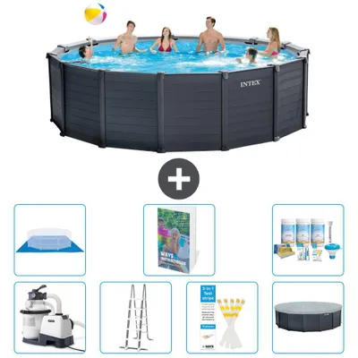 Produktbild von Graphite Panel Pool Rund - 478x124 cm - 8-teilig  S599