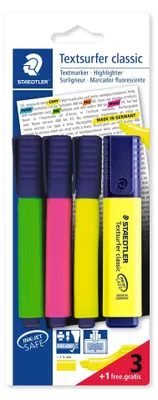 Obrázek produktu pro Staedtler 364 A BK4D, 4 kusů, Vícebarevný, Rozmanité, Vícebarevný, 5 mm, Blistr