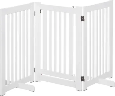 Produktbild von Klappbares Hundegitter - Haustiergitter - 1 Tür - MDF - 155 x 35,5 x 76 cm - Weiß