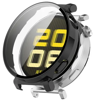 Immagine prodotto di Per Huawei Watch GT 5 Pro 42mm Custodia in plastica per orologio + vetro rigido protettivo Nero