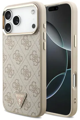 Zdjęcie produktu dla Etui Guess 4G Triangle Logo do iPhone 18 Pro Max / 17 Pro Max różowy złoty