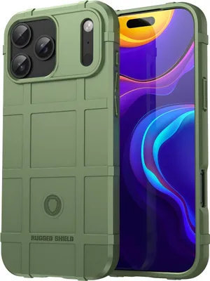 Produktbild von Mobigear Rugged Shield iPhone 17 Pro Max Hülle Flexibles TPU Backcover Stoßfest - Grün