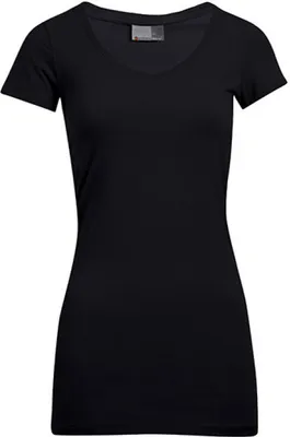 Image de Promodoro 3087 | WomenŽs Slim Fit V-Neck T-Shirt Long pour Femmes - Couleur : Noir - Taille : XXL