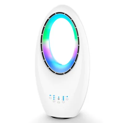 Image de ZELURXX Ventilateur 3-en-1 Bladeless silencieux 35dB avec télécommande, orientation 60°, lumière d'ambiance LED,tactile, blanc