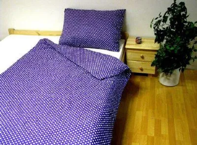 Obrázek produktu pro Povlečení mikro krep - 140/200 + 70/90 - Puntík fialový