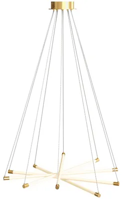 Productafbeelding van HOMCOM LED-plafondlamp, 50W, 5 verstelbare lichtbuizen, dimbaar, goud+wit
