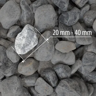 Produktbild von Galamio Zierkies Grau 20-40 mm 20kg x 25 Sack 500kg Palette