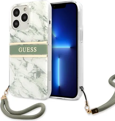 Produktbild von Guess iPhone 13 Pro Back cover case - Marble strap - Green