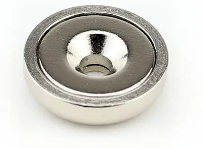 Produktbild von 20 Neodym Flachgreifer Topfmagnete mit Bohrung und Senkung Ø16x5 mm N35 - Haftkraft 5 kg / 50 N