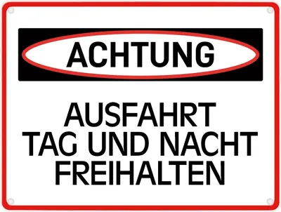 Produktbild von Ausfahrt Tag und Nacht freihalten Warn- und Hinweisschild im modernen Design
