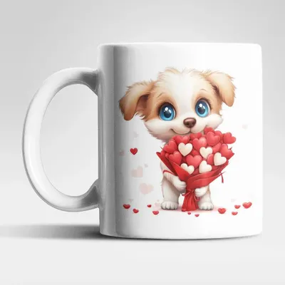 Produktbild von Liebe Love Hund Valentinstag Kaffeetasse Teetasse Tasse Geschenkidee