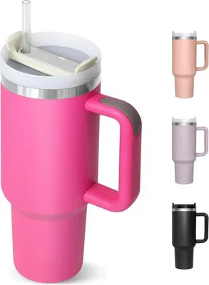 Produktbild von Famanu Thermobecher 1180 ml - mit Deckel und Strohhalm